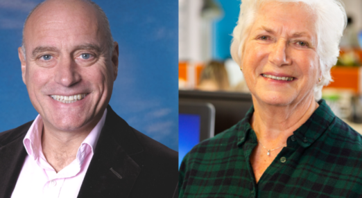 Photo of Simon Daglish, and Judith Salinson side by side