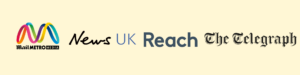 Mail Metro Media, News UK, Reach, The Telegraph logos